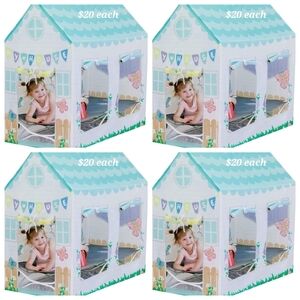 Set Of 4 Girls Cot And Tent. Perfect For Sleepovers And Birthday